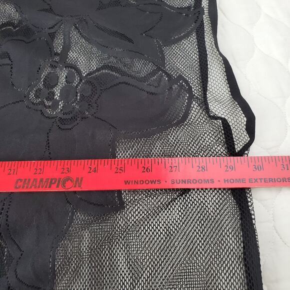 Unbranded Swimming Suit Cover Up Women's Large Black Floral & Fringe Beautiful - Picture 7 of 7